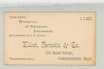 Elliot, Brooks & Co. Sanitary, Hydraulic and Railroad Engineers - Copy 8, Perkins Collection 1850 to 1900 Advertising Cards